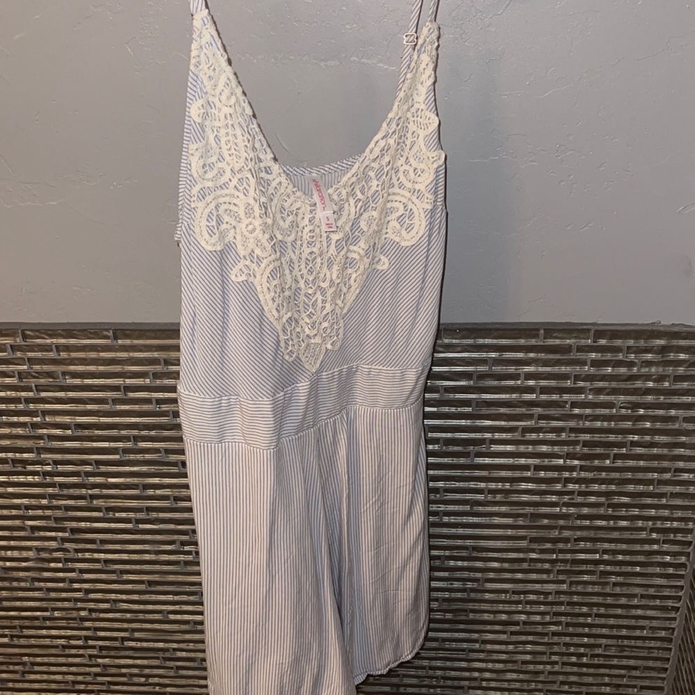 Stripped/Lace Romper